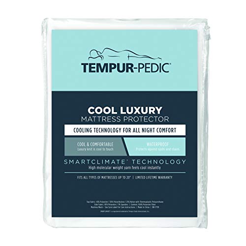 Tempur-Pedic Cool Luxury Mattress Protector, Queen, White - Image 5