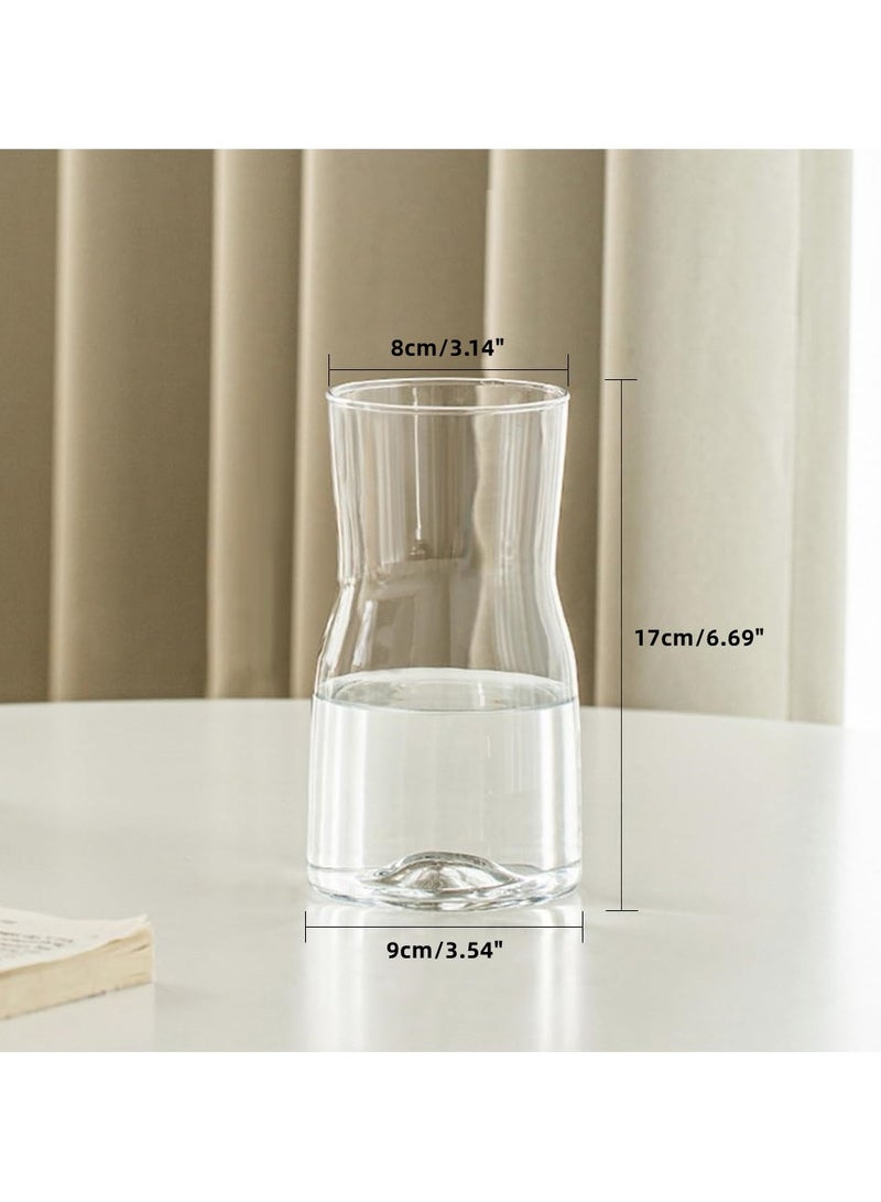 Suntown 2 Pcs Clear Glass Vase, Exquisite Decorative Glass Flower Vase, 17cm Modern Style Flower Vase for Home Decor, Living Room, Dining Table, Office Decor (Transparent) - Image 5