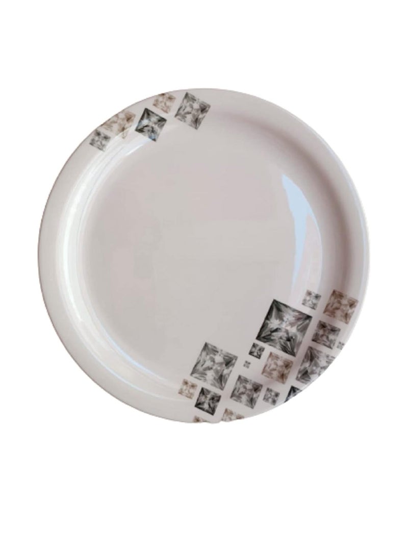 Servewell Melamine Round Dinner Serving PlateSolitare Printed11 InchSet of 6 pcs - Image 1