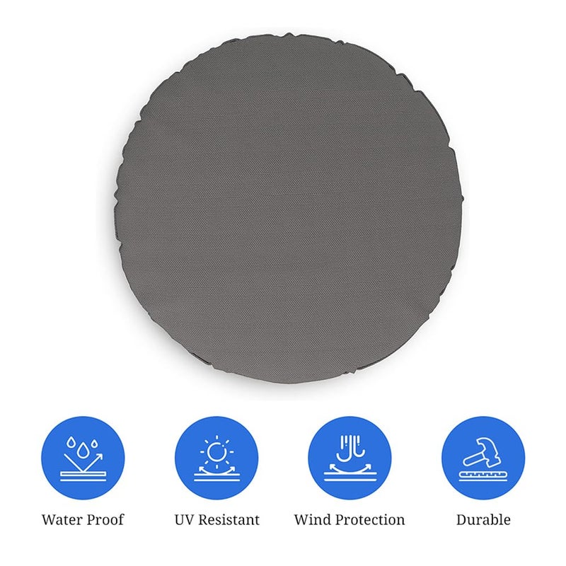 Covers & all Round Pillow Cover, Weather & UV Resistant Water Repellant Protector for Pillows Home Office Living Room Decor Chair Sofa Couch, with Zippers (30" Diameter x 5" H, Charcoal Grey) - Image 3
