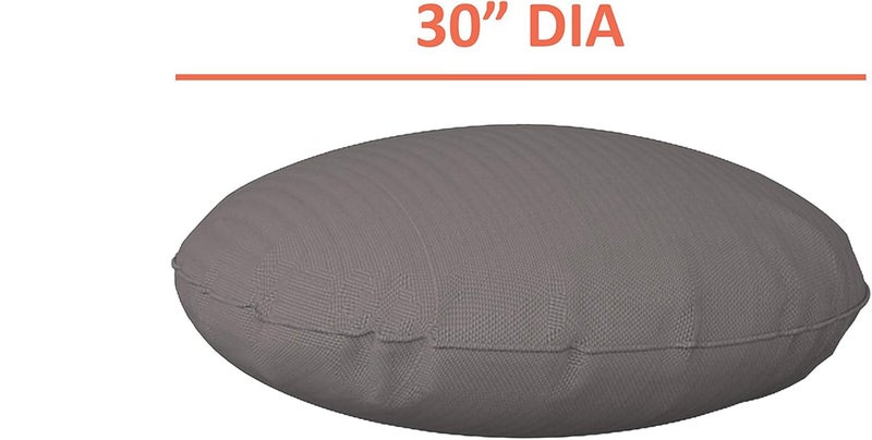 Covers & all Round Pillow Cover, Weather & UV Resistant Water Repellant Protector for Pillows Home Office Living Room Decor Chair Sofa Couch, with Zippers (30" Diameter x 5" H, Charcoal Grey) - Image 2