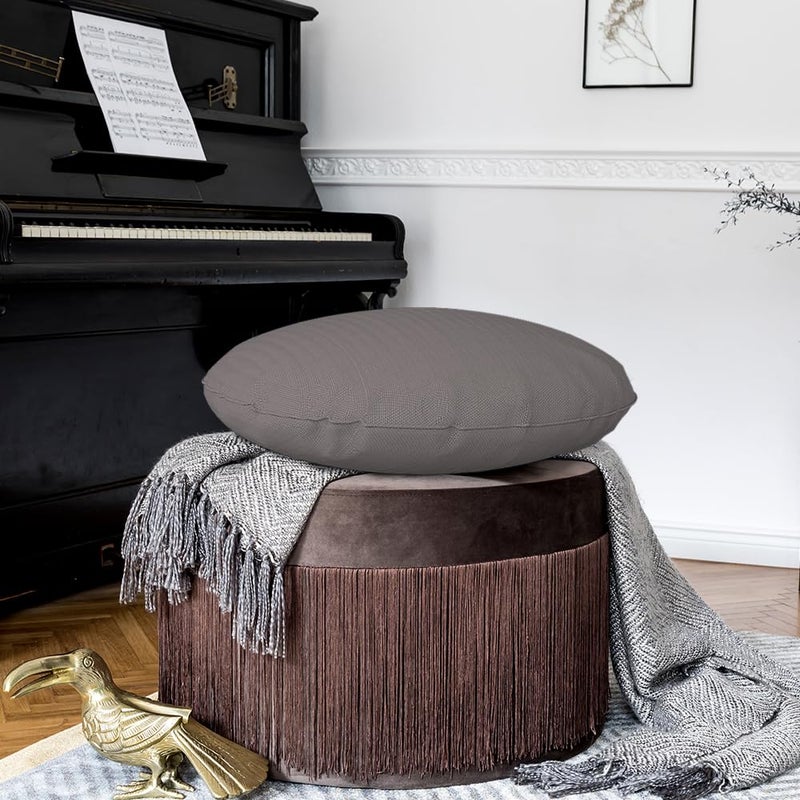 Covers & all Round Pillow Cover, Weather & UV Resistant Water Repellant Protector for Pillows Home Office Living Room Decor Chair Sofa Couch, with Zippers (30" Diameter x 5" H, Charcoal Grey) - Image 4