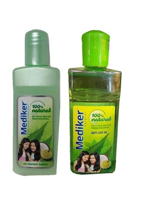 Mediker Anti Lice Treatment Shampoo and Oil - 50ml Each
