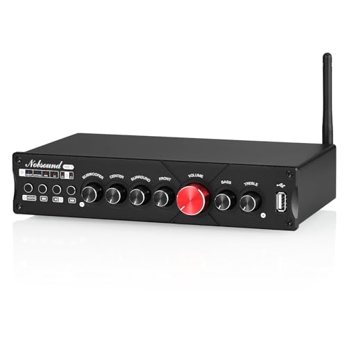 Nobsound HiFi 5.1 Channel Bluetooth Amplifier Stereo Home Theater Power Amp Subwoofer Amp - Image 1