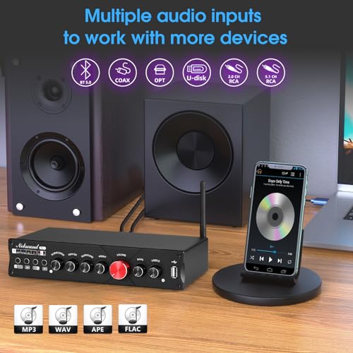 Nobsound HiFi 5.1 Channel Bluetooth Amplifier Stereo Home Theater Power Amp Subwoofer Amp - Image 3