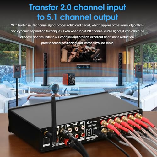 Nobsound HiFi 5.1 Channel Bluetooth Amplifier Stereo Home Theater Power Amp Subwoofer Amp - Image 2