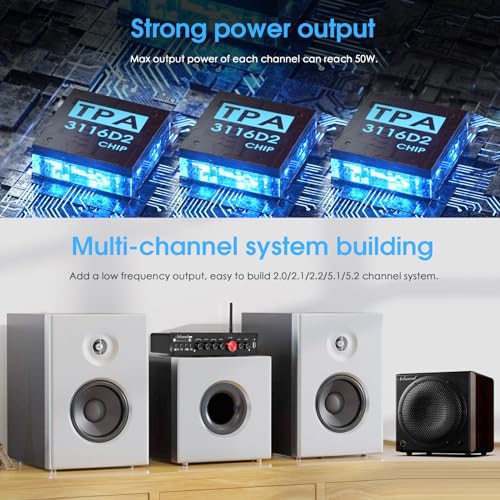 Nobsound HiFi 5.1 Channel Bluetooth Amplifier Stereo Home Theater Power Amp Subwoofer Amp - Image 4