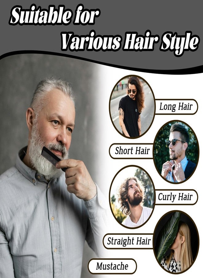 Realand 2Pcs Folding Pocket Beard Comb for Men - Fine Tooth & Wide Tooth Hair Comb with Stainless Steel Cover, Small Travel Comb for Styling Hair, Beard or Mustache - Image 5