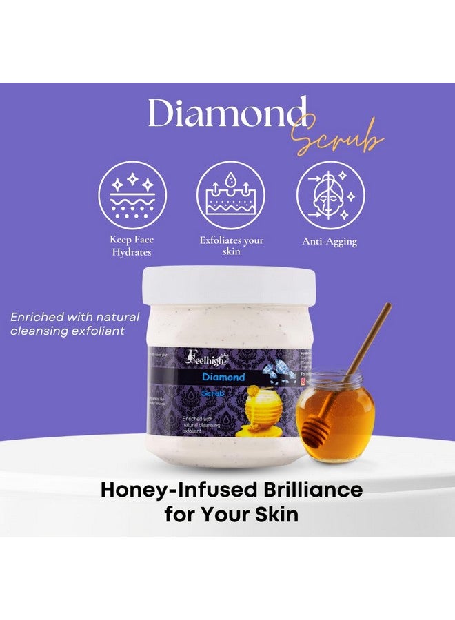 FEELHIGH Combo Neem Face Scrub 500ml with Natural Neem Extract & Diamond Face Scrub 500ml with Honey Extract - Pack of 2 for Men and Women Facial Kit - Image 3