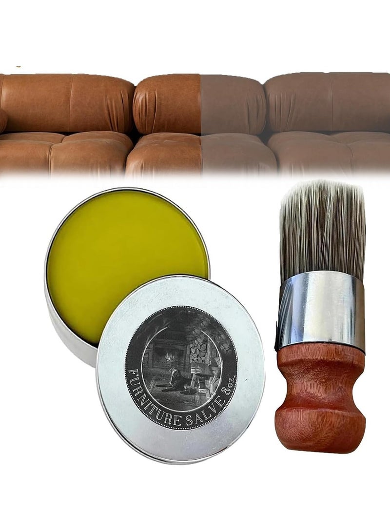Furniture Salve and Brush, Furniture Salve for Leather Wood, Leather ,Furniture Salve Brush, Furniture Salve for Wood - Image 1