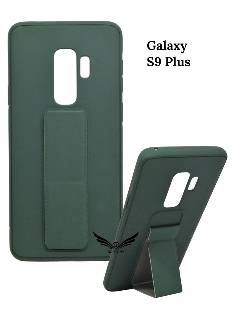 BORTONY Fully Covered With Finger Grip Stand Holder Anti Slip Shockproof Protective Case Cover For Samsung Galaxy S9 Plus - Image 1