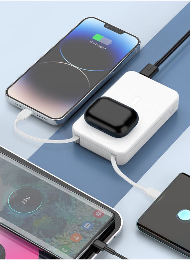 IQ TOUCH - IQ TOUCH 15W Wireless Power Bank – Built-in Stand, USB-C & Lightning Cables, 10000mAh, 22.5W PD Fast Charging, LED Indicator, 3A Output, Lightweight & Multi-Device Charging Power Bank - Image 1