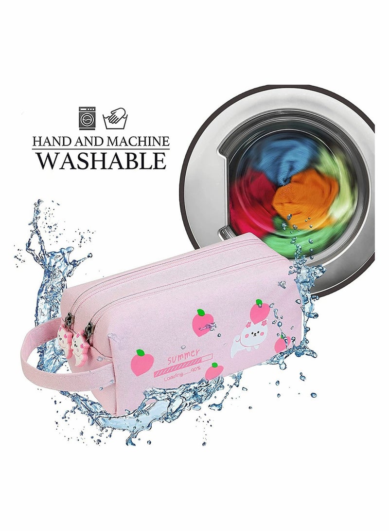 SYOSI Pencil Case, Cute Cat Pencil Pouch for Girls, Kawaii Large Capacity Pink Pencil Case, Zipper Pencil Box, Stationery Organizer Bag, School Student Pen Case, Office Supply Case Organizer, Pink, 1 Pcs - Image 5