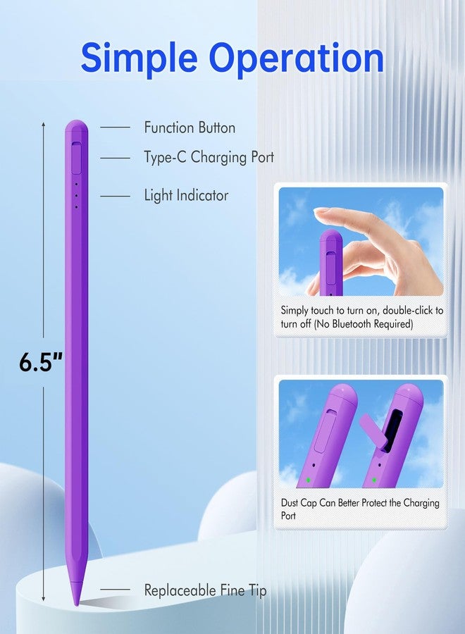 Uogic Stylus Pen for iPad, with Magnetic Palm Rejection, 14-Minute Fast Charging, for iPad 6/7/8/9/10, mini 5/6, Air 3/4/5/M2, Pro 11"/12.9"/M4 - Image 3