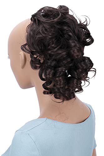 CAISHA Jumbo Hairpiece Scrunchy Updo Voluminous Curly Messy Bun Brown Mix G4L - Image 2