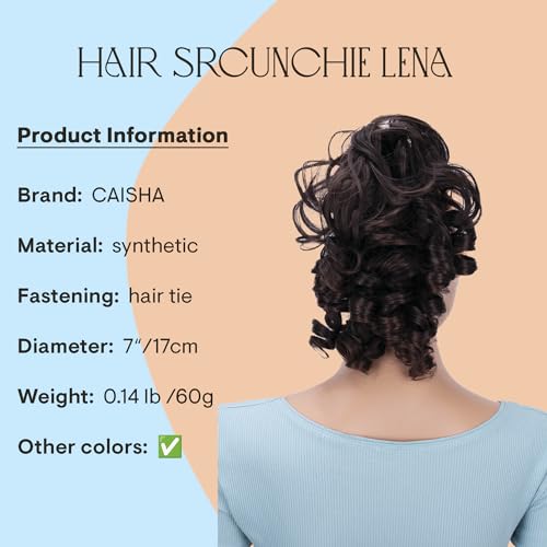 CAISHA Jumbo Hairpiece Scrunchy Updo Voluminous Curly Messy Bun Brown Mix G4L - Image 5
