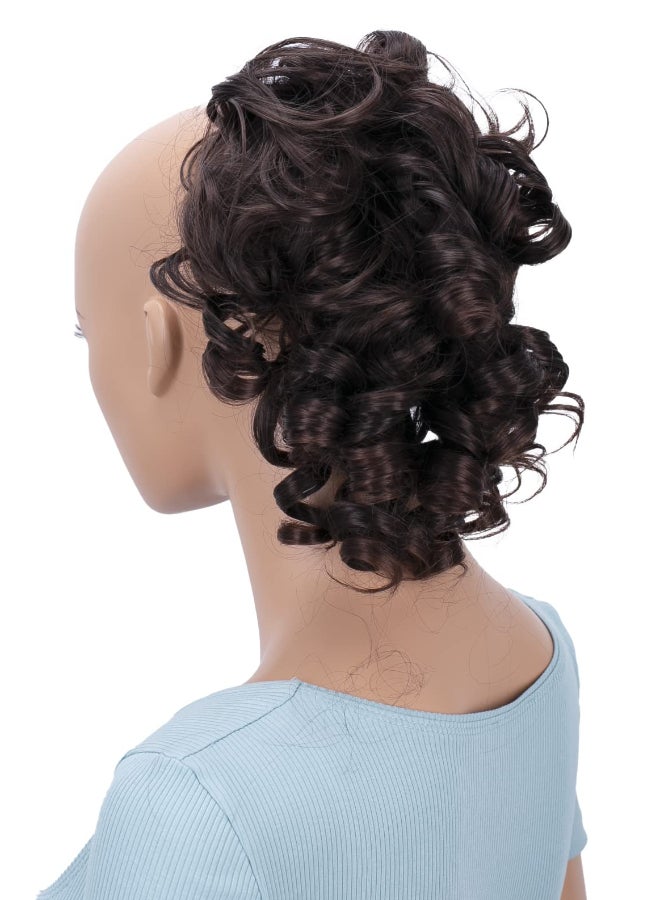 CAISHA Jumbo Hairpiece Scrunchy Updo Voluminous Curly Messy Bun Brown Mix G4L - Image 3