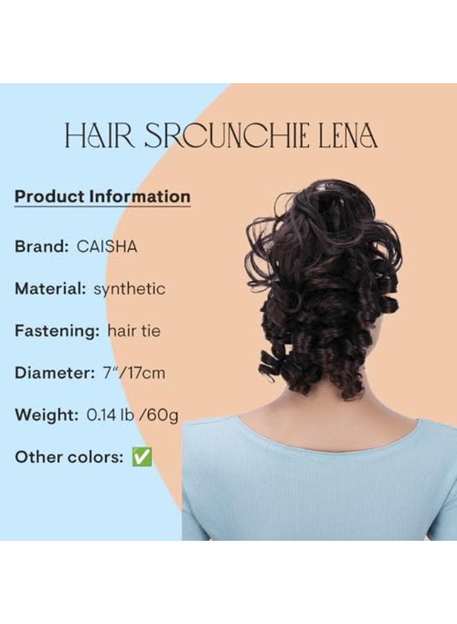 CAISHA Jumbo Hairpiece Scrunchy Updo Voluminous Curly Messy Bun Brown Mix G4L - Image 4