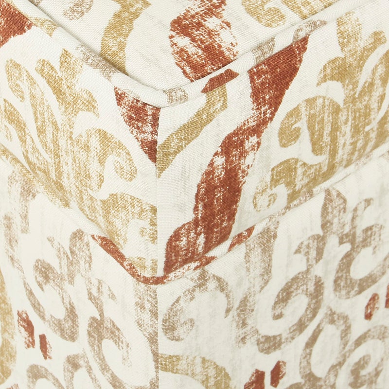 Spatial Order Square Ottoman - Burnt Orange and Cream Medallion - Image 4