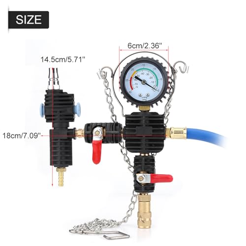 HURRISE Vacuum Purge Coolant Refill Kit for Car SUV Van Cooler with Universal Adaptor, Pressure Gauge Fast Refill, No Air Bubbles Hard toReach Connections - Image 2