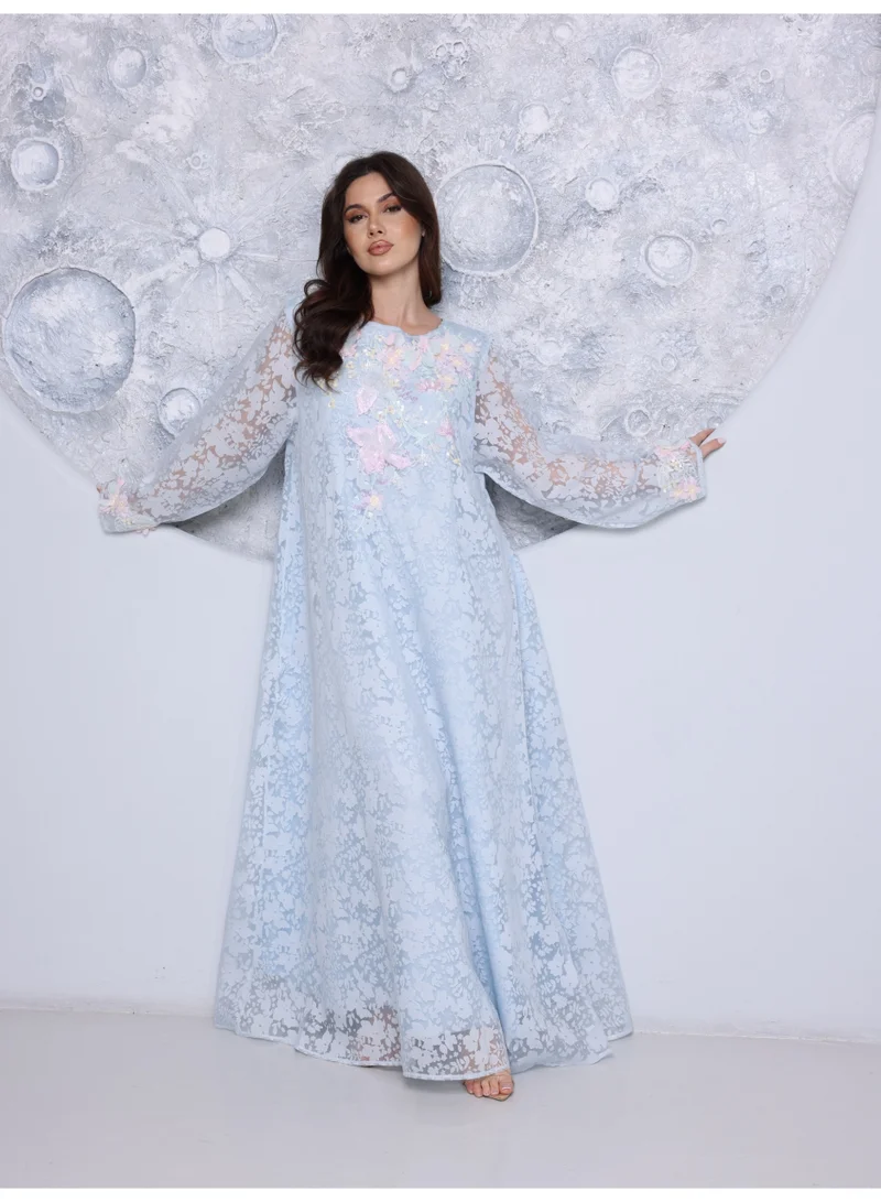 اكسا جلابية حديقة ازهار  IK1115 ازرق