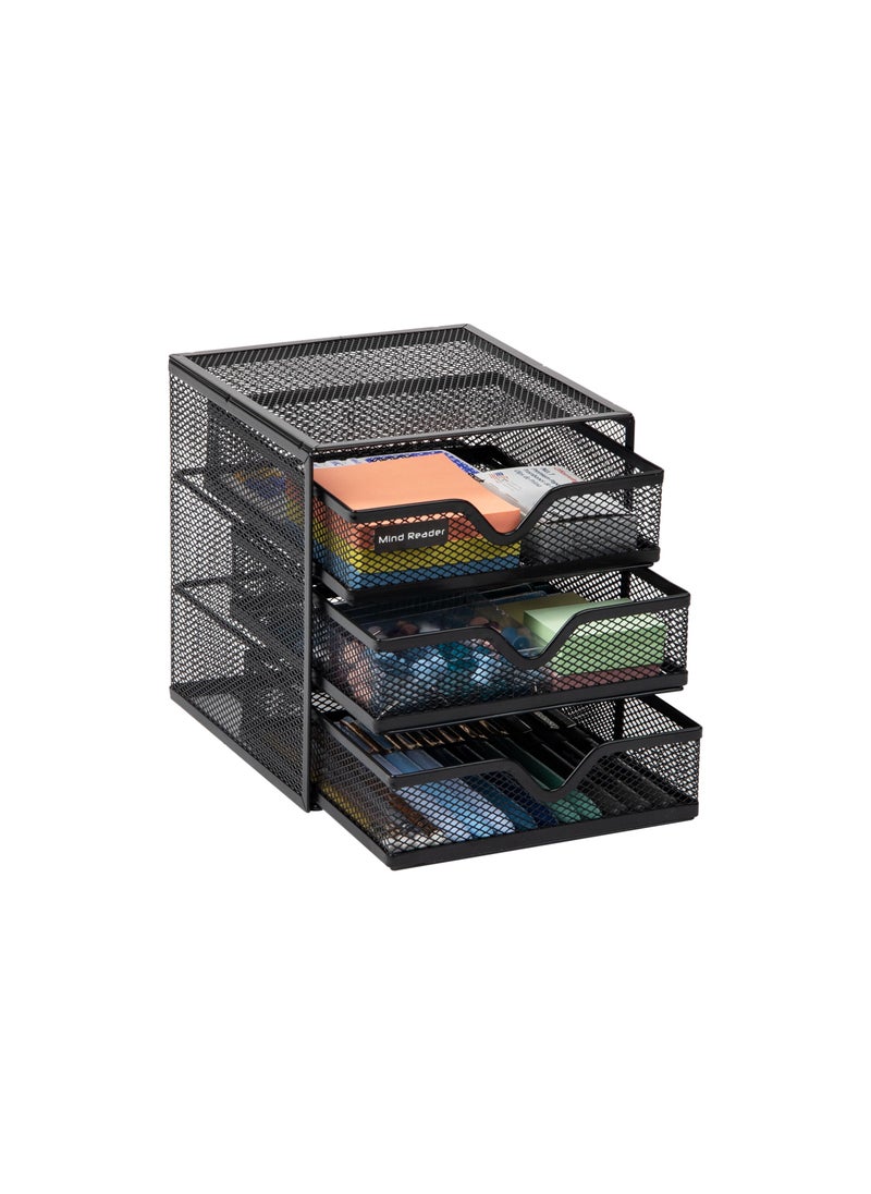 Mind Reader Mind Reader Desktop Accessory Storage Desk Supplies Organizer Office Metal Mesh 625 L x 65 W x 65 H Black 
