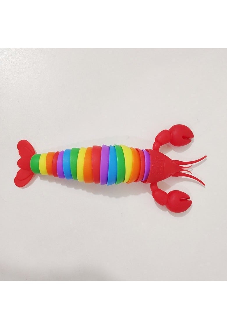 Unisex Rainbow Lobster Caterpillar Light-Up Decompression Toys Kids Classic Fun Wholesome Stall Toy Children 5 7 Years Plastic  - Image 1