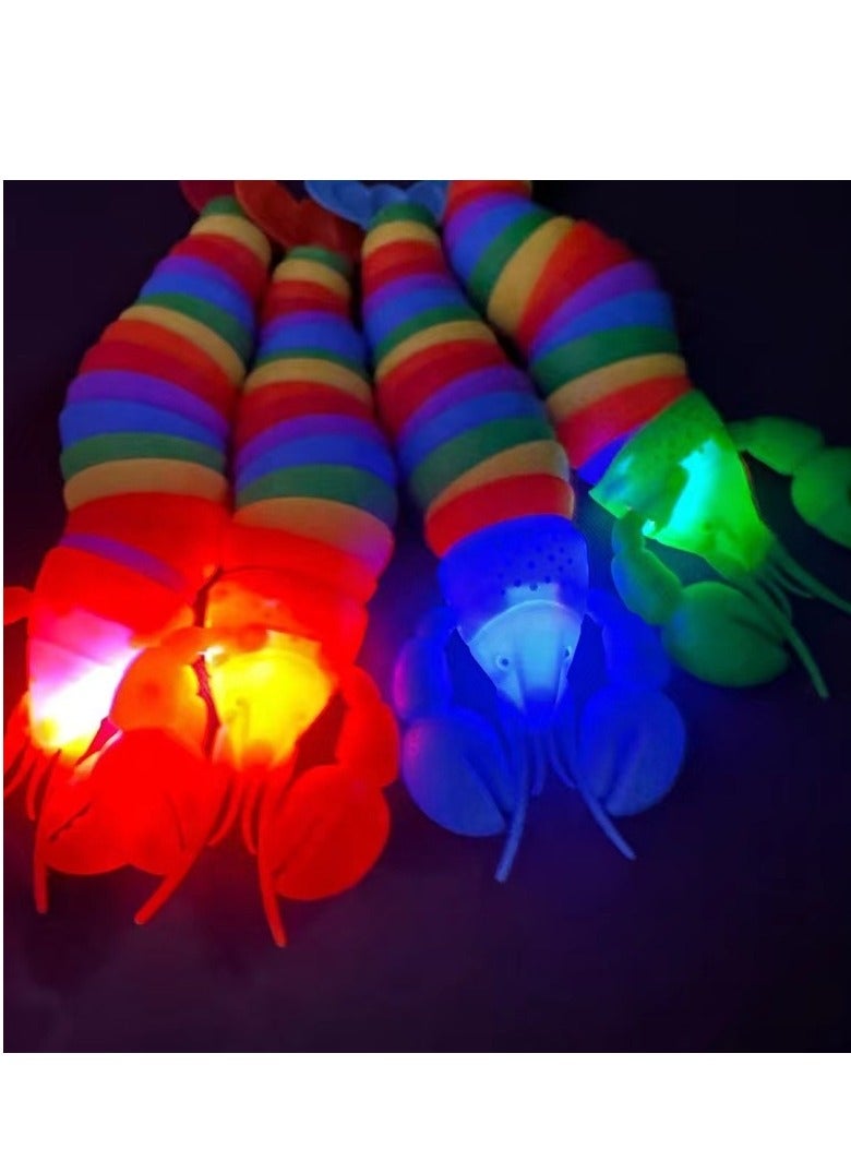 Unisex Rainbow Lobster Caterpillar Light-Up Decompression Toys Kids Classic Fun Wholesome Stall Toy Children 5 7 Years Plastic  - Image 3