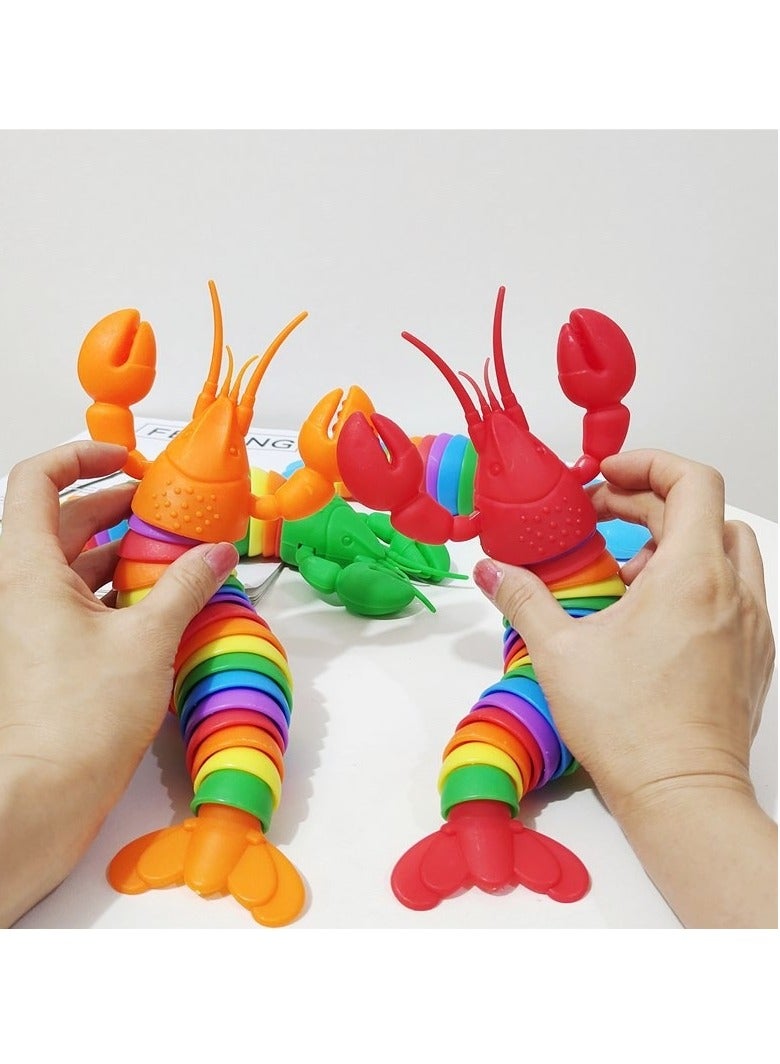 Unisex Rainbow Lobster Caterpillar Light-Up Decompression Toys Kids Classic Fun Wholesome Stall Toy Children 5 7 Years Plastic  - Image 4