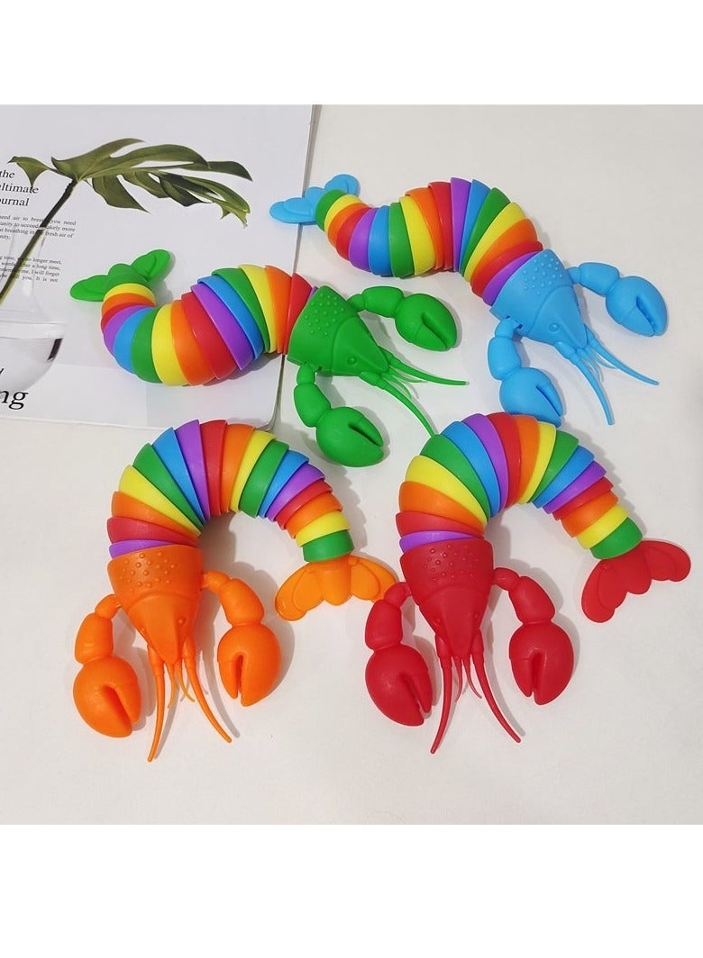 Unisex Rainbow Lobster Caterpillar Light-Up Decompression Toys Kids Classic Fun Wholesome Stall Toy Children 5 7 Years Plastic  - Image 5