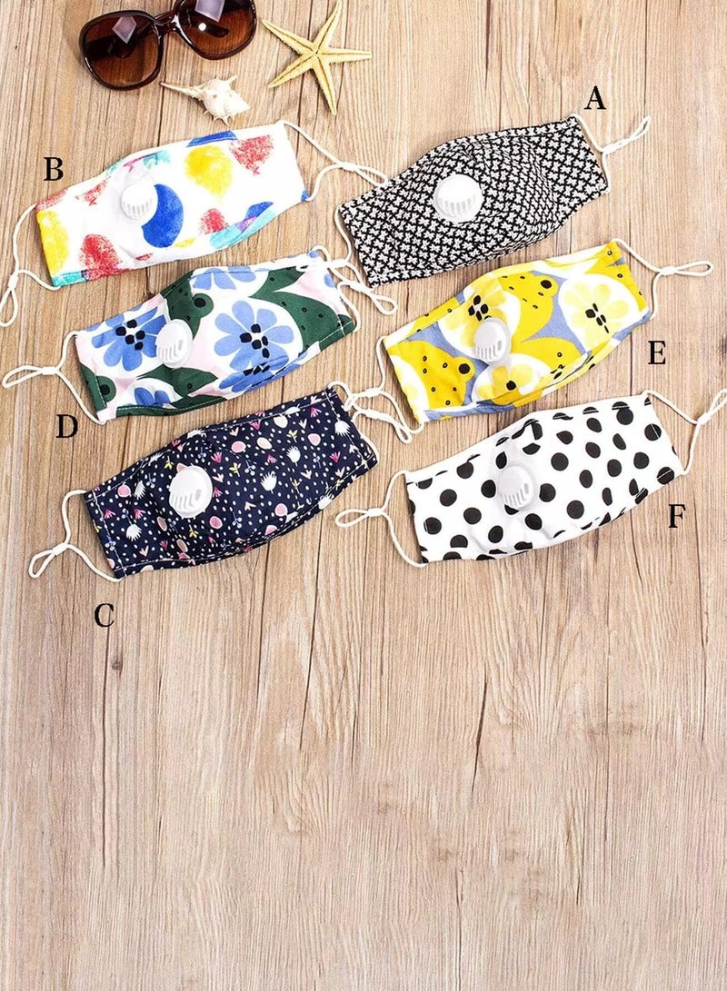 1pc Kids Mixed Pattern Face Covering With Valve Breathable  - Image 1