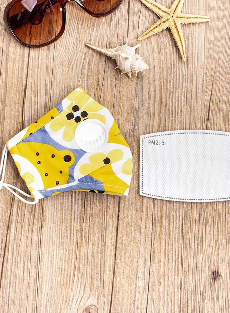 1pc Kids Mixed Pattern Face Covering With Valve Breathable