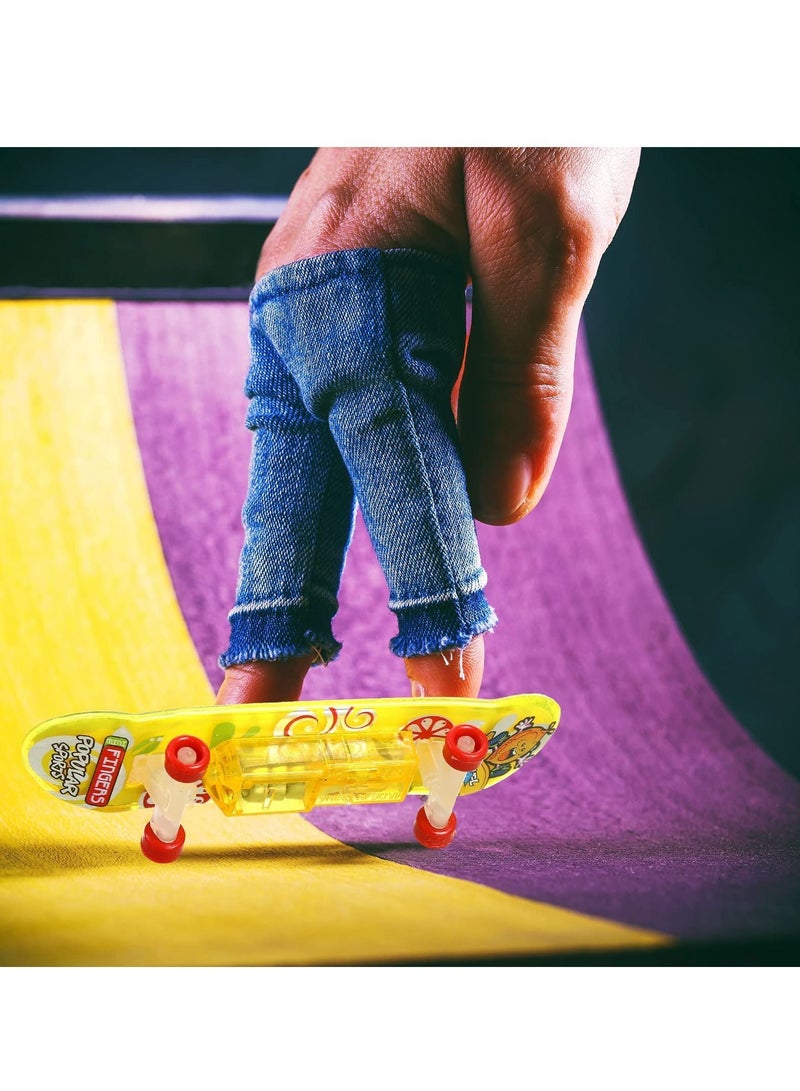 Y&D Finger Skateboards Novelty Creative Fun Toys LED Lighting Mini Playset Party and Decoration Supplies for Teens Adults (6-Pack) - Image 3