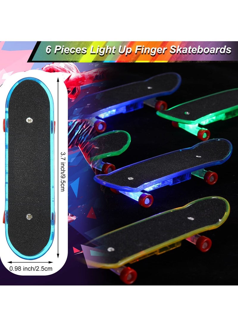 Y&D Finger Skateboards Novelty Creative Fun Toys LED Lighting Mini Playset Party and Decoration Supplies for Teens Adults (6-Pack) - Image 5