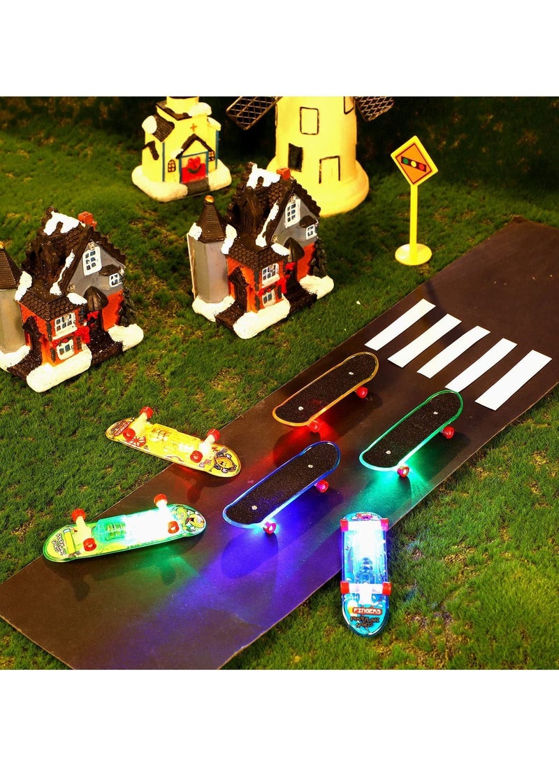 Y&D Finger Skateboards Novelty Creative Fun Toys LED Lighting Mini Playset Party and Decoration Supplies for Teens Adults (6-Pack) - Image 4