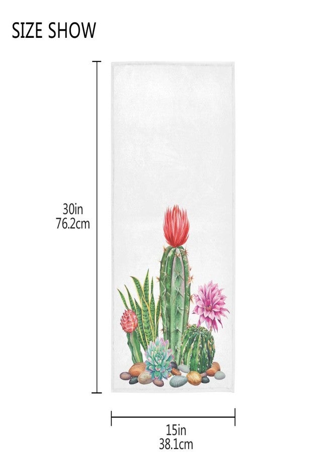 Vdsrup Tropical Cactus Hand Towels Cacti Succulent Flowers Face Towel Soft Thin Guest Towel Portable Kitchen Tea Towels Dish Washcloths Bath Decorations Housewarming Gifts 16 X 30 in - Image 3