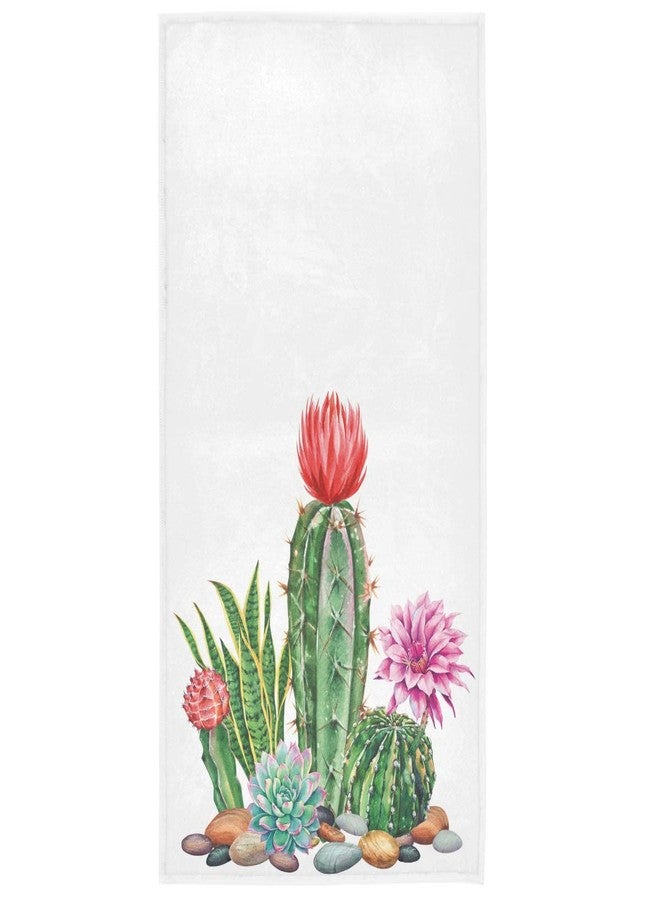 Vdsrup Tropical Cactus Hand Towels Cacti Succulent Flowers Face Towel Soft Thin Guest Towel Portable Kitchen Tea Towels Dish Washcloths Bath Decorations Housewarming Gifts 16 X 30 in - Image 1