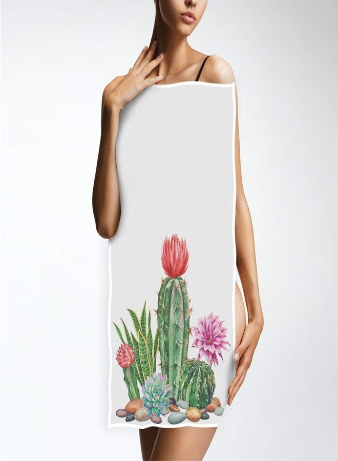 Vdsrup Tropical Cactus Hand Towels Cacti Succulent Flowers Face Towel Soft Thin Guest Towel Portable Kitchen Tea Towels Dish Washcloths Bath Decorations Housewarming Gifts 16 X 30 in - Image 4