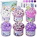 LAWOHO 6 Packs Gradient Purple Slime Kit Cloud Butter Clear Slimes Crunchy Slimes Kits for Kids with Beach Charms Addins Party Favors for Girls Boys 360ml Soft Non Stick Slime Making Kit - Image 2