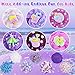 LAWOHO 6 Packs Gradient Purple Slime Kit Cloud Butter Clear Slimes Crunchy Slimes Kits for Kids with Beach Charms Addins Party Favors for Girls Boys 360ml Soft Non Stick Slime Making Kit - Image 4