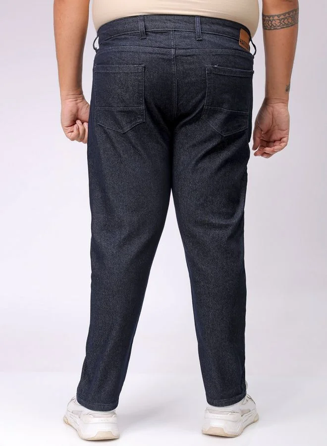 HARDSODA  Men Plus Size Carrot Fit Solid Mid-Rise Stretchable Jeans for Men | Best Price UAE