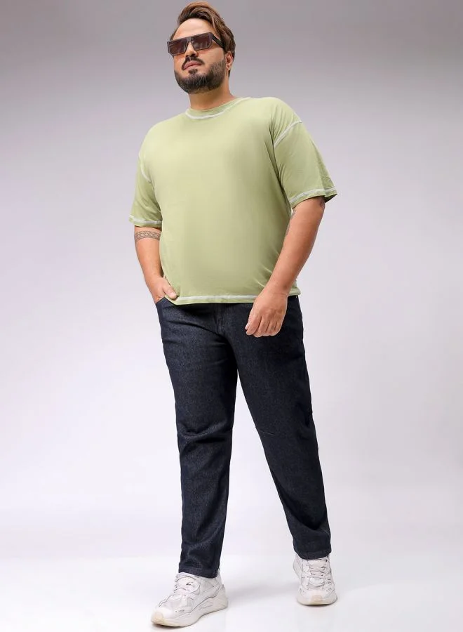 HARDSODA  Men Plus Size Carrot Fit Solid Mid-Rise Stretchable Jeans for Men | Best Price UAE
