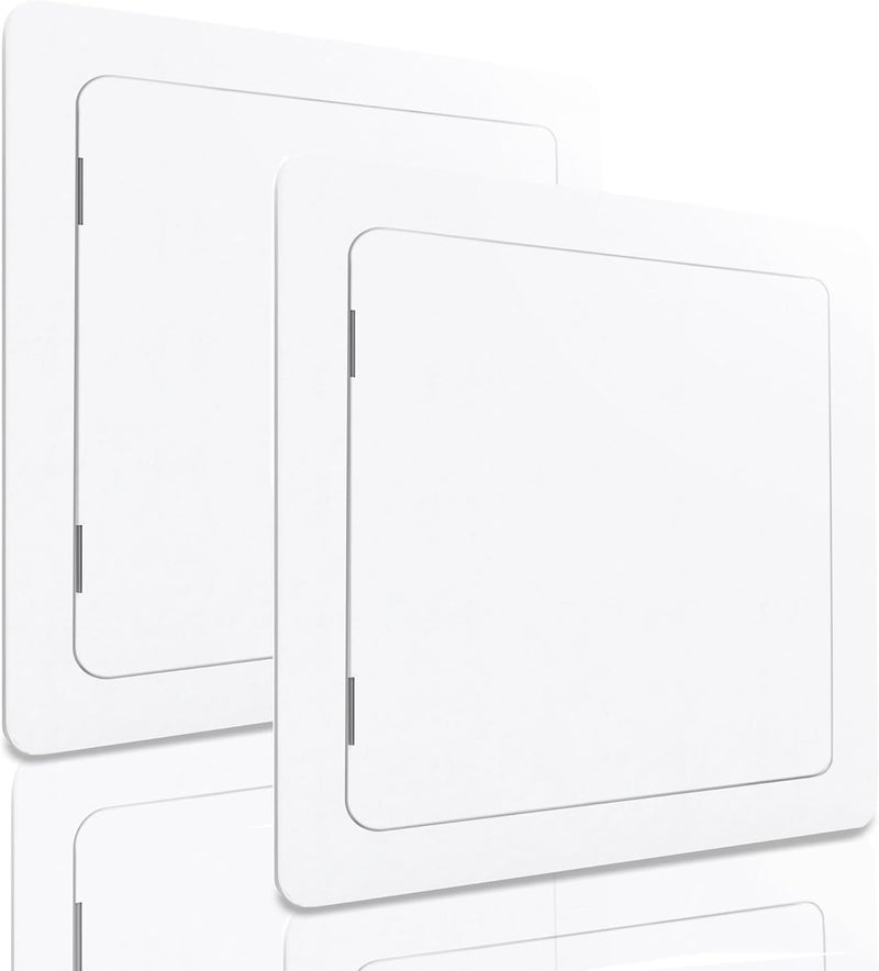 Morvat Access Panel 12x12 Inch for Drywall & Ceiling with Door, Heavy-Duty Durable ABS Plastic & Easy Install Access Box, Wall Hole Cover Plate for Plumbing & Electrical Cables & Wiring, White, 2 Pack - Image 1