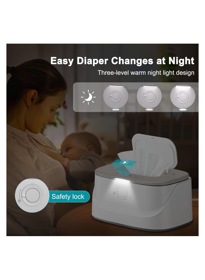 Wipe Warmer With Light, Wet Dispenser Warmer With Pop-Up Holder, Usb Charging, Portable Large Capacity Diaper Warmer, Adult Nursery, Newborn Essential Must Haves, Three Temperature  - Image 2