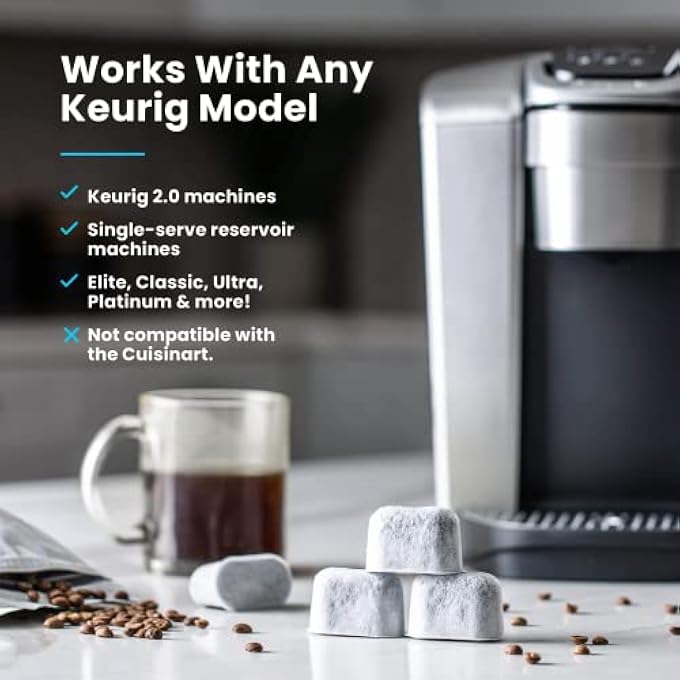 كيه آند جيه عبوة من 12 فلتر مياه متوافق مع Keurig، مناسب لجميع أنواع آلات القهوة Keurig 20 وما فوق، ولا يناسب أجهزة Cuisinart. فلاتر مياه بديلة من الفحم متوافقة مع Keurig. - Image 4