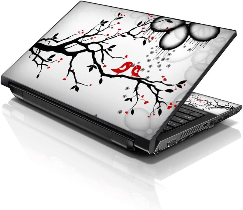 Lss Laptop 15 15.6 Skin Cover with Colorful Lovebirds Eye Catching Pattern for HP Dell Lenovo Apple Asus Acer Compaq - Fits 13.3" 14" 15.6" 16" (2 Wrist Pads Free) - Image 1