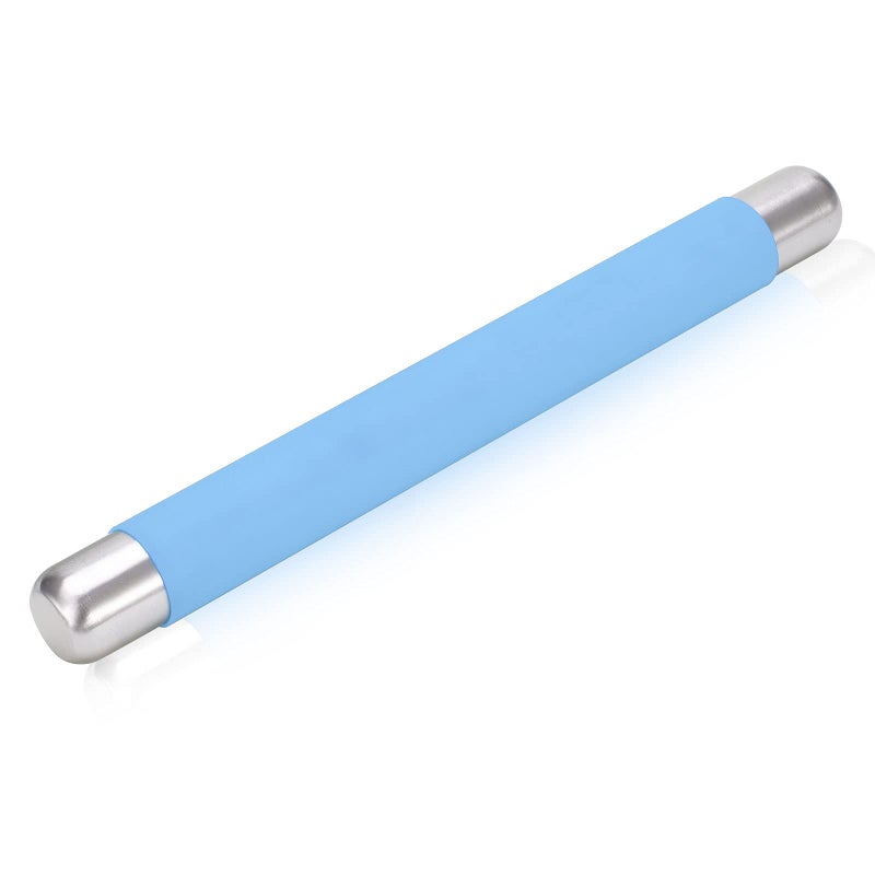 Remeel Rolling Pin Dough Roller for Baking with Thickened Non Stick Silicone Metal Handle Rolling Pin Stainless steel Fondant Roller Pin Cookie Pastry Kitchen Accessories 138 X 15 Inches