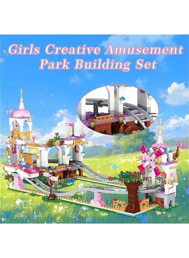 Loquat Roller Coaster Building Set for Kids Girls - Princess Creative Castle Blocks Toys, Construction Building Block Kit Birthday Gift Educational Toys for Kids Friends Sets for Girls 8-12, 711 Pieces - Image 4