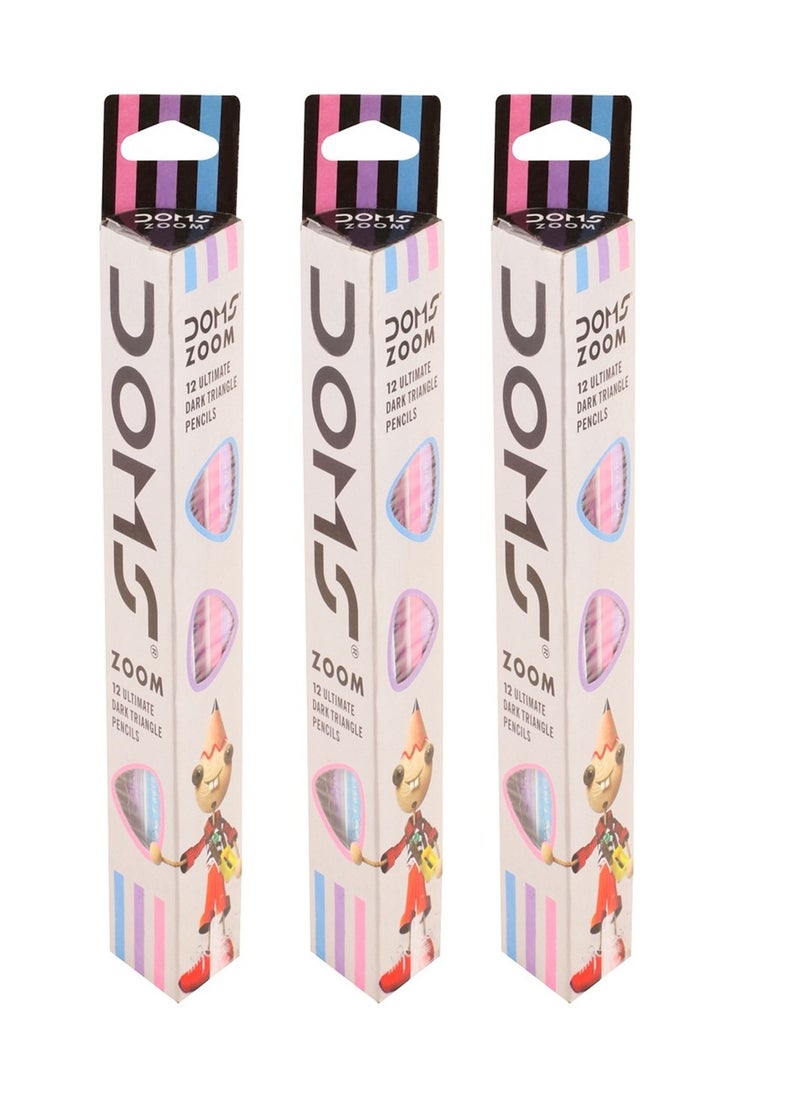DOMS - 36-Piece Zoom Graphite Pencils With 1 Sharpener And Eraser - Image 1