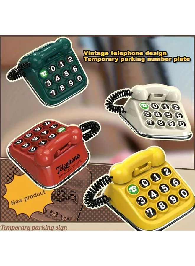 Yellow Retro Telephone Number Plate Vintage Car Dashboard Decor - Image 3